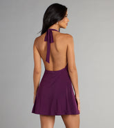 Sleek Allure Halter Mini Dress